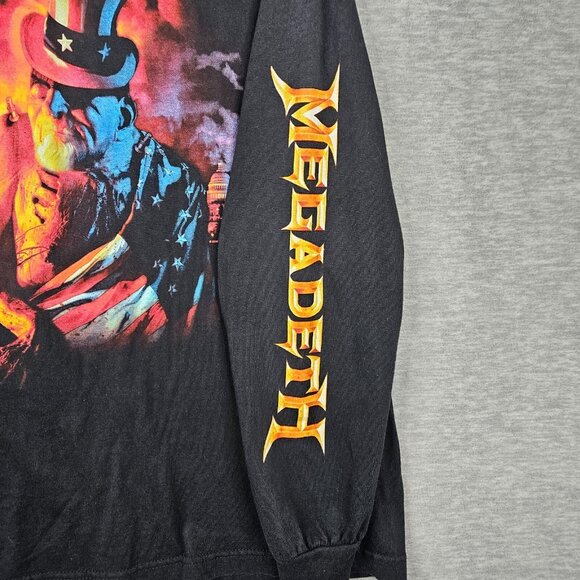 Vintage 2005 Megadeth Y2K Black Graphic Long Sleeve T-shirt Size XL - Picture 6 of 8